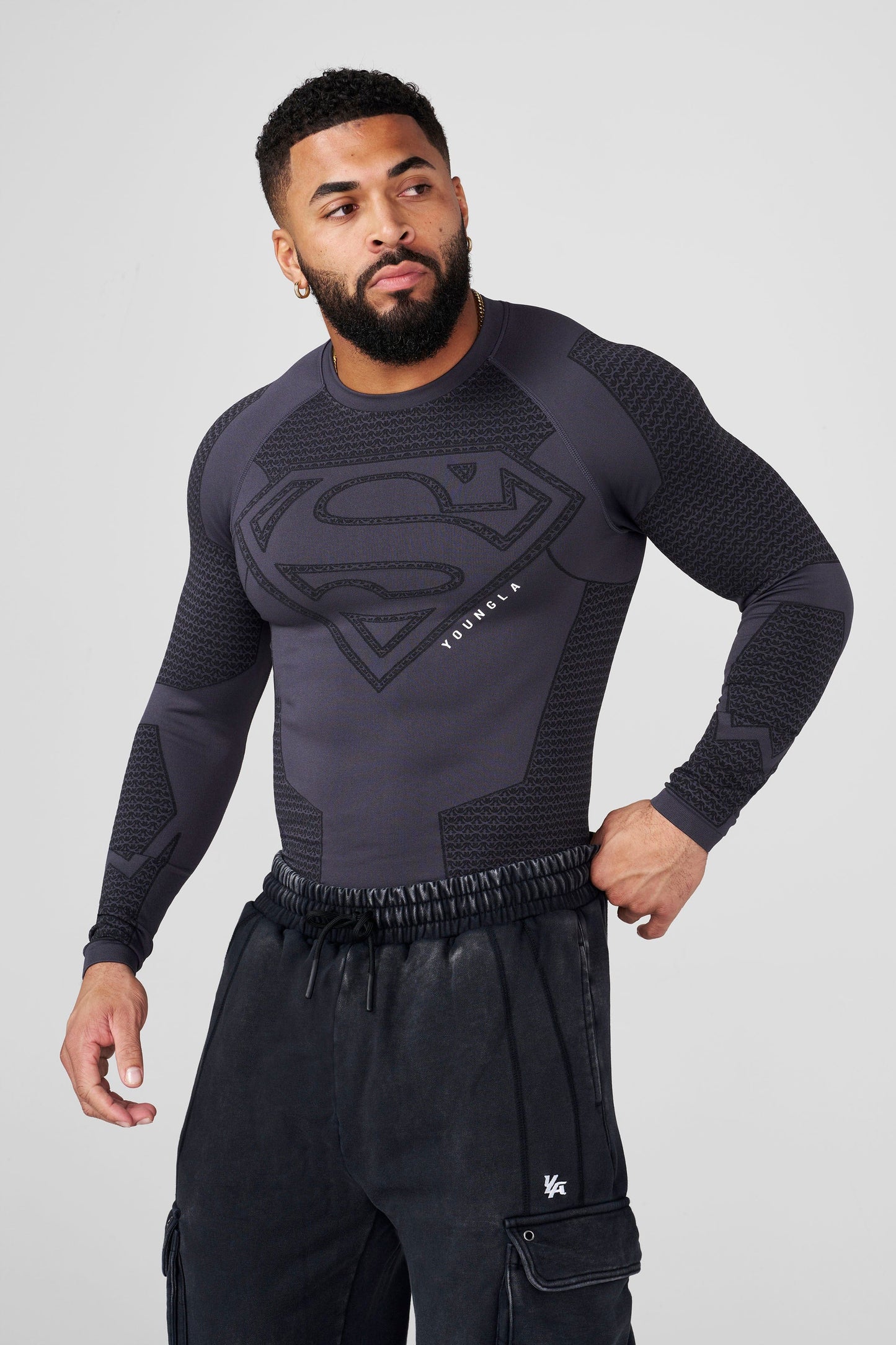 8066 - Superman Compression Longsleeve | Charcoal