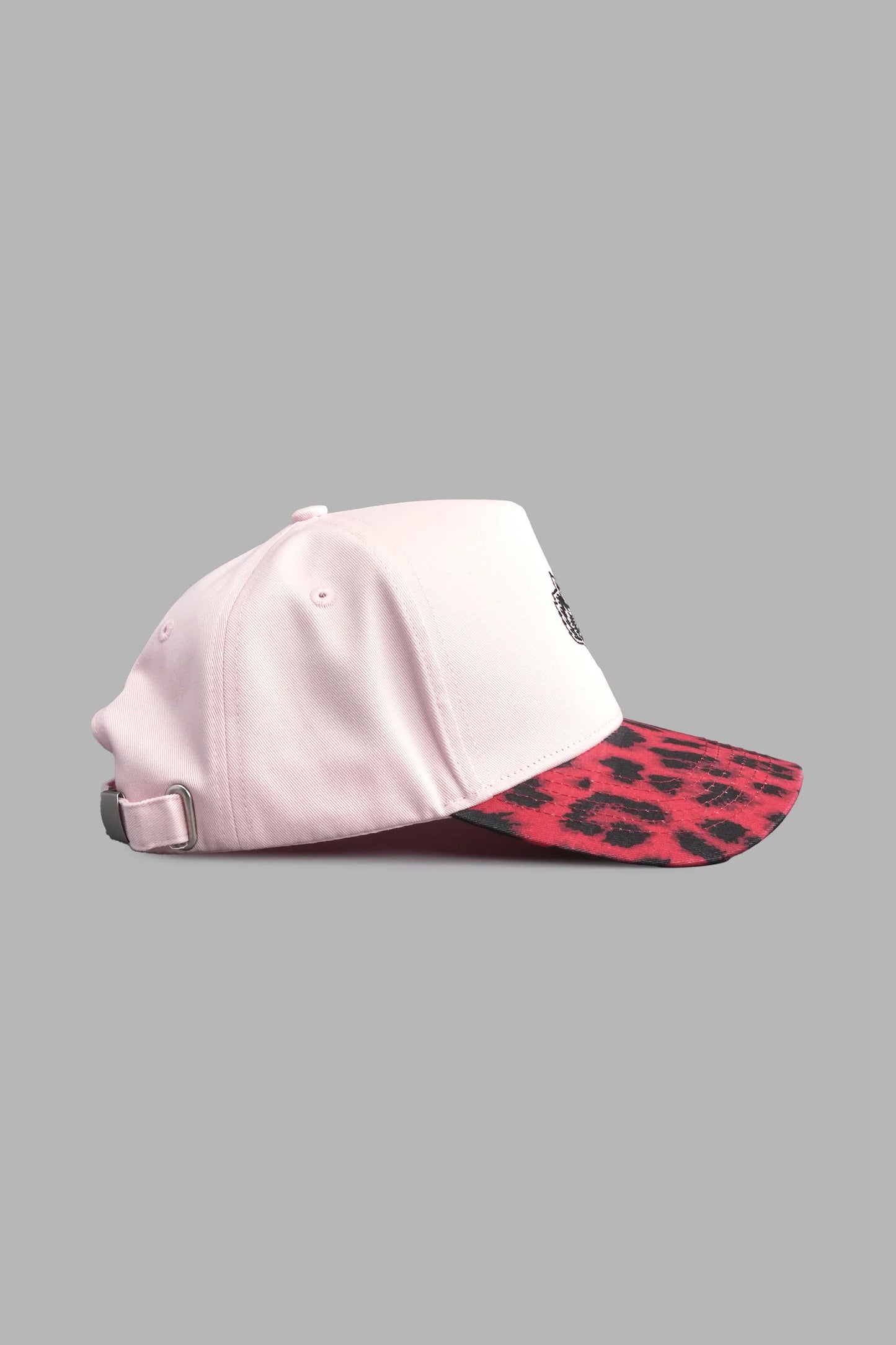 Wolf Head 5 Panel Hat in Cloud Pink/Red Leopard