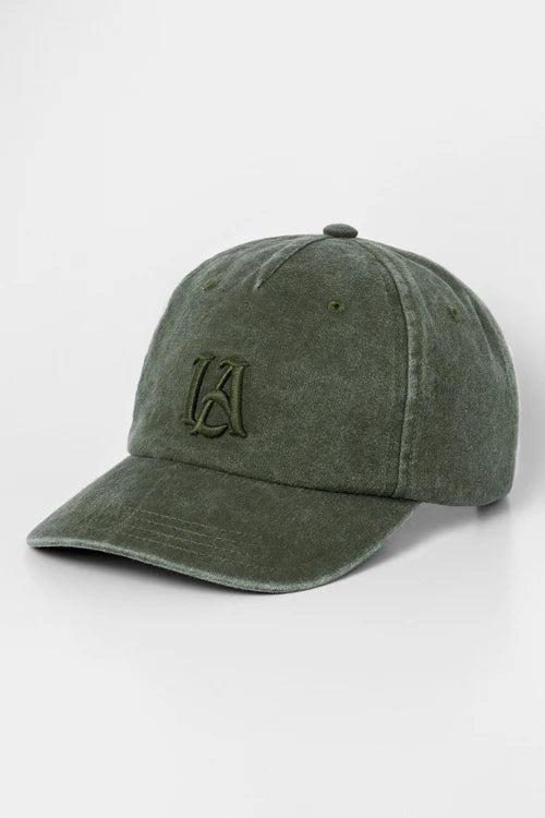 9034 - Acid Washed Dad Hats - Jungle Green Wash