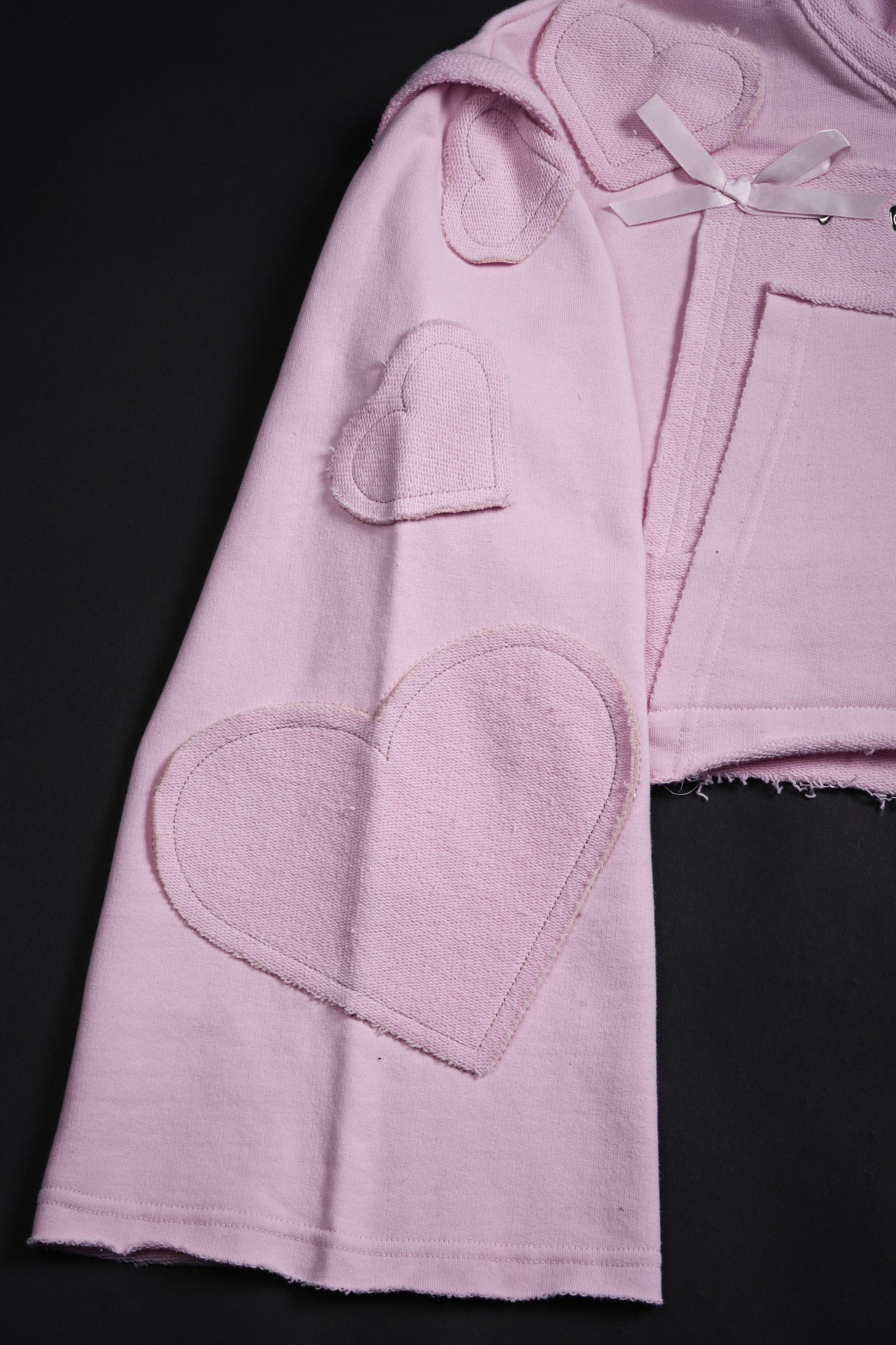 XOXO Pookie Concrete Bloom Cropped Hoodie in Baby Pink