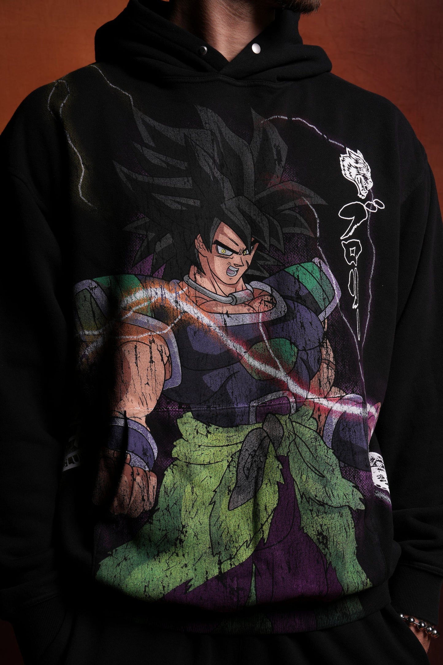 Broly "Side-By-Side" Pierce Hoodie in Black M