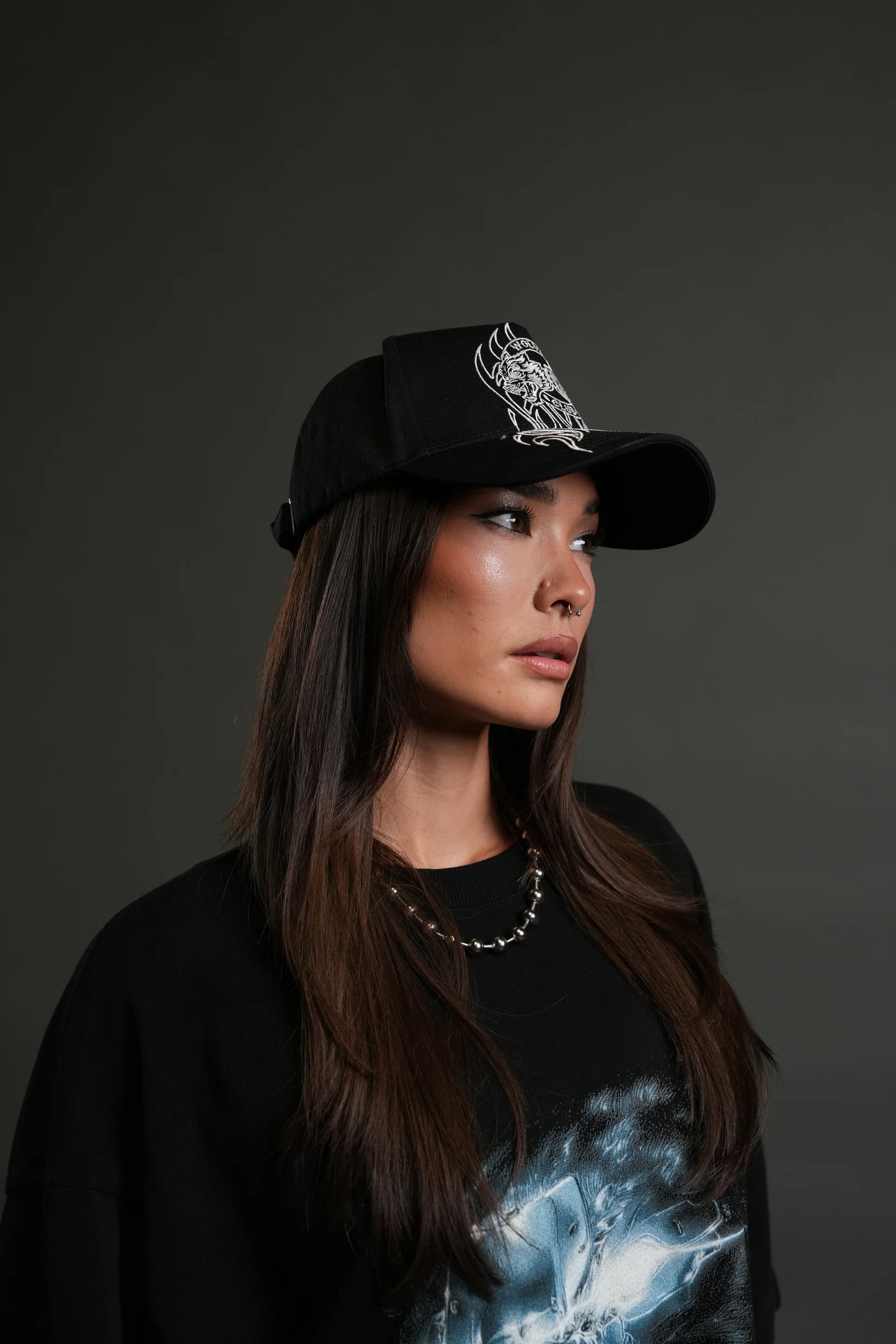 Finite Flame 5 Panel Hat in Black