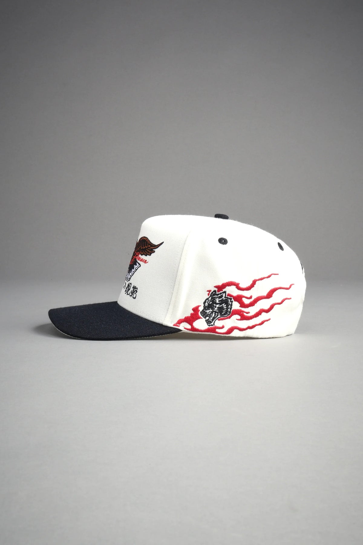Eagle Oni Mask A Frame Snapback in Cream/Black