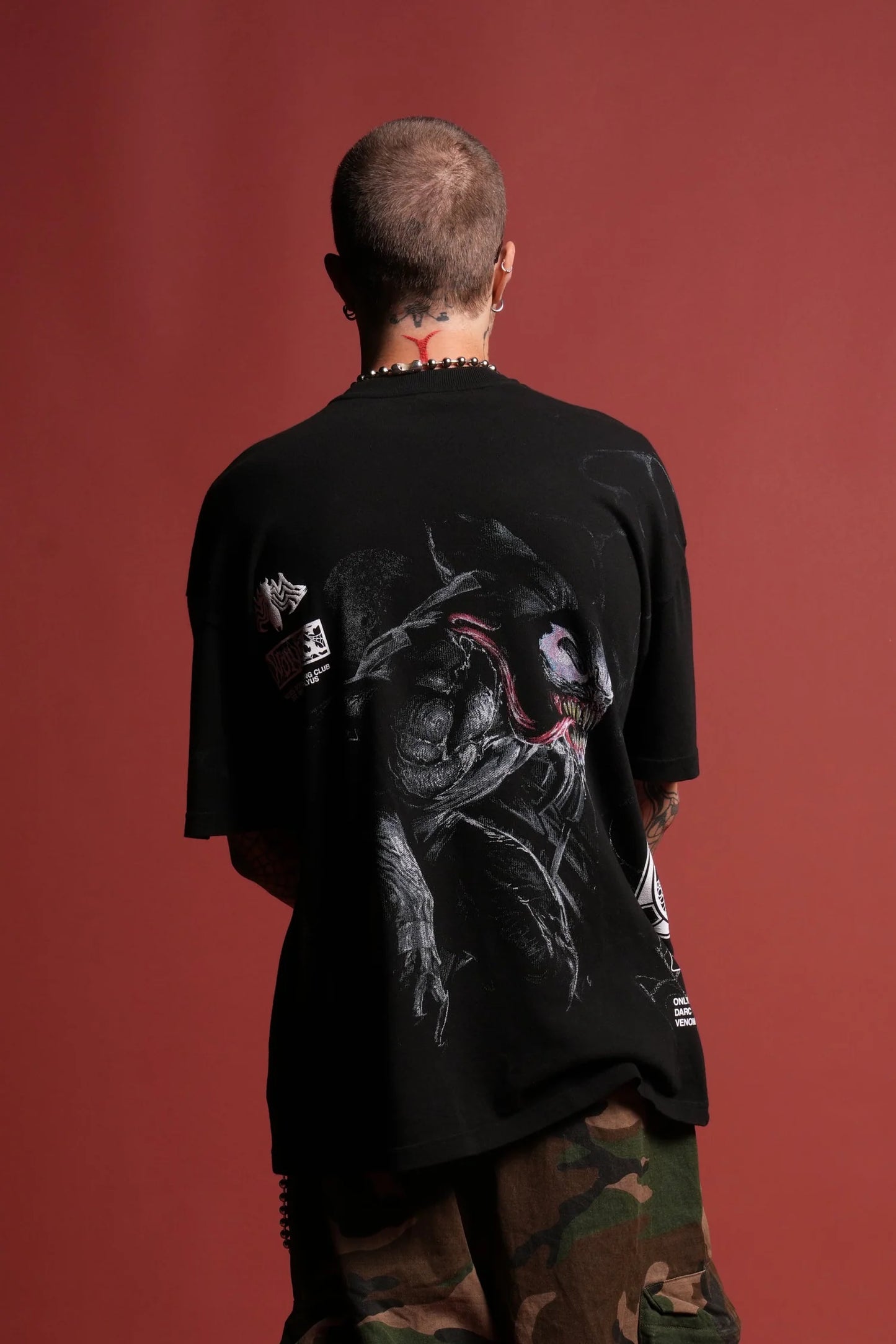 Venomous Side-By-Side Series Premium Oversized Tee | Black