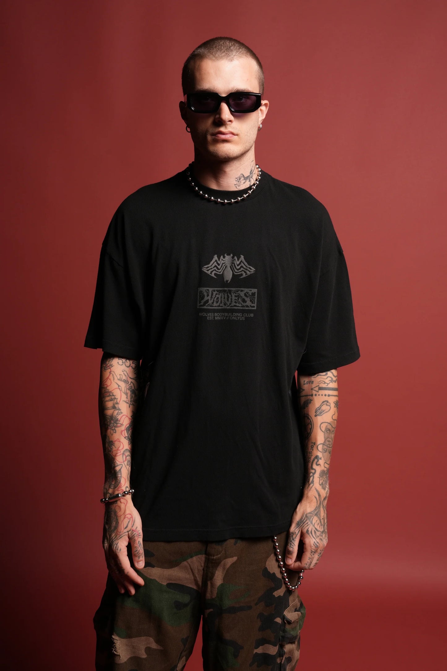 Venomous Side-By-Side Series Premium Oversized Tee | Black