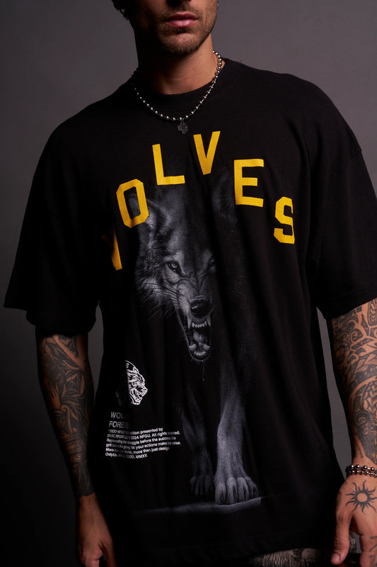 DARC SPORT - "Premium" Oversized Tee - In The Shadows in Black/Yellow