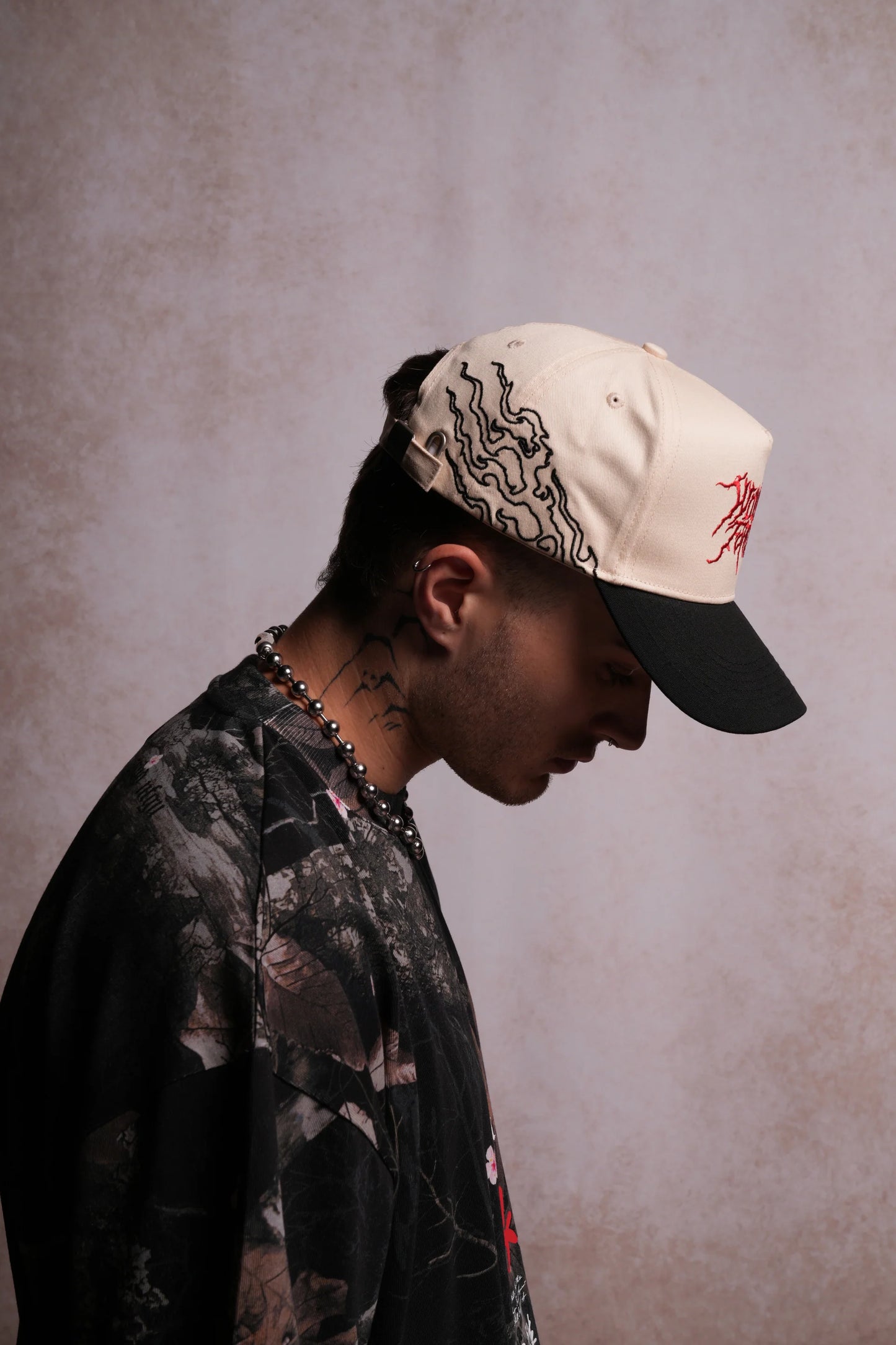 Forged From Iron 5 Panel Hat in Cream/Black