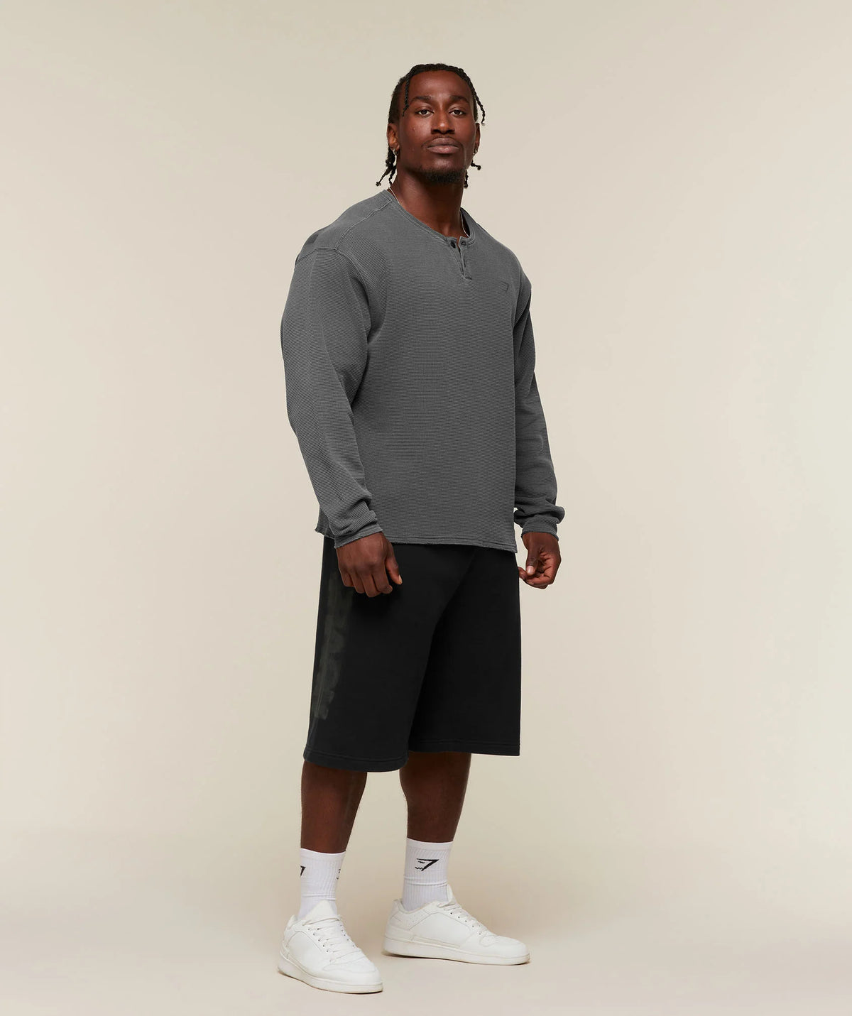 Power Washed Henley | Black/Wash