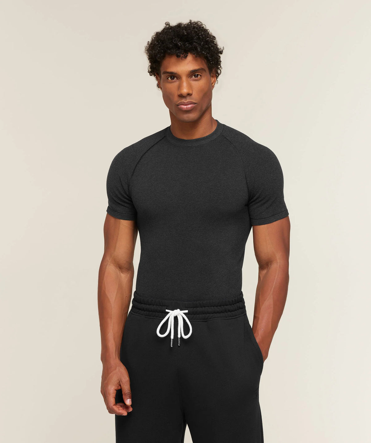 Cotton Seamless T-Shirt | Black Marl