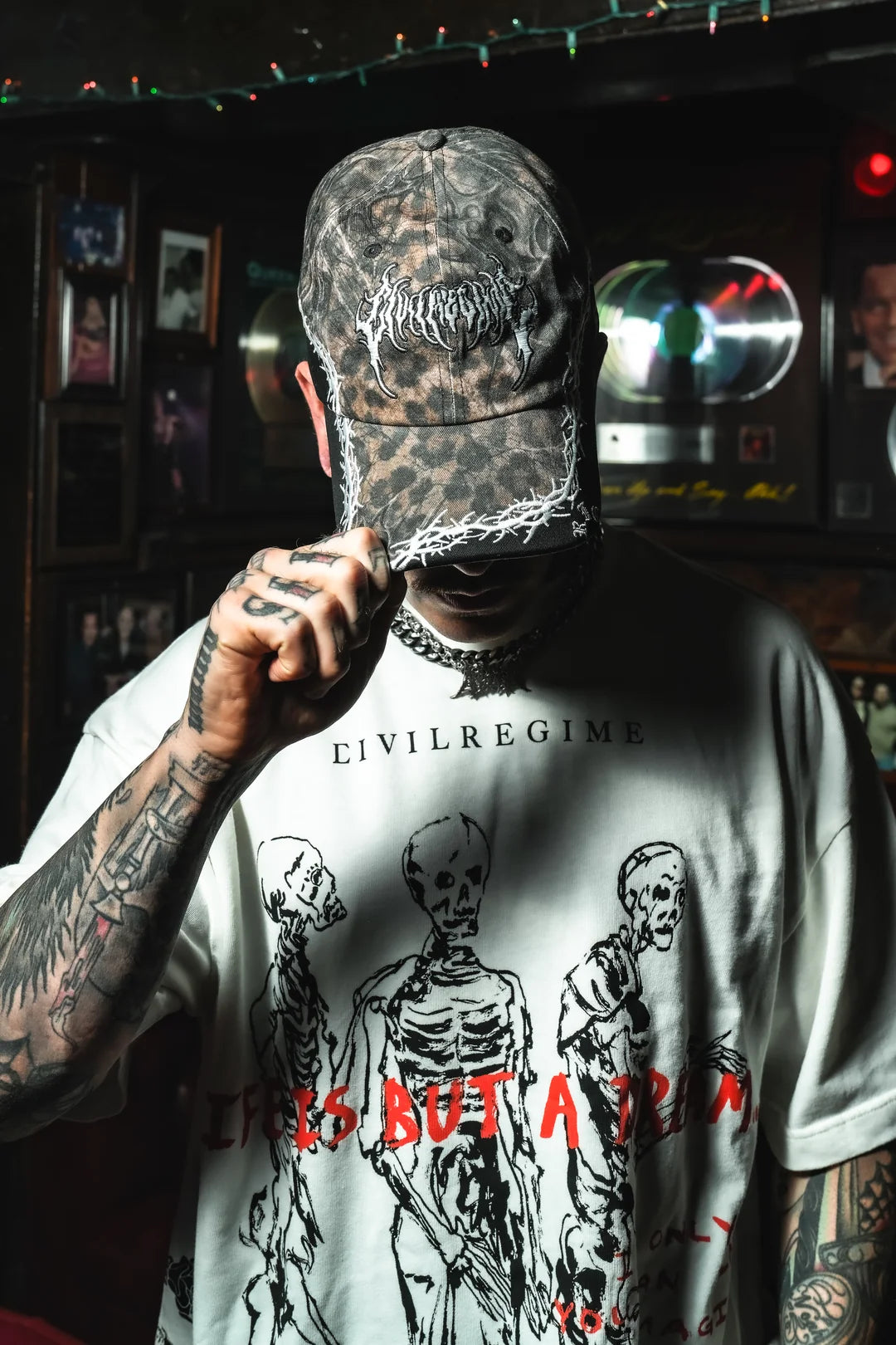 Infected Strapback Hat | Cyber Leopard/Black