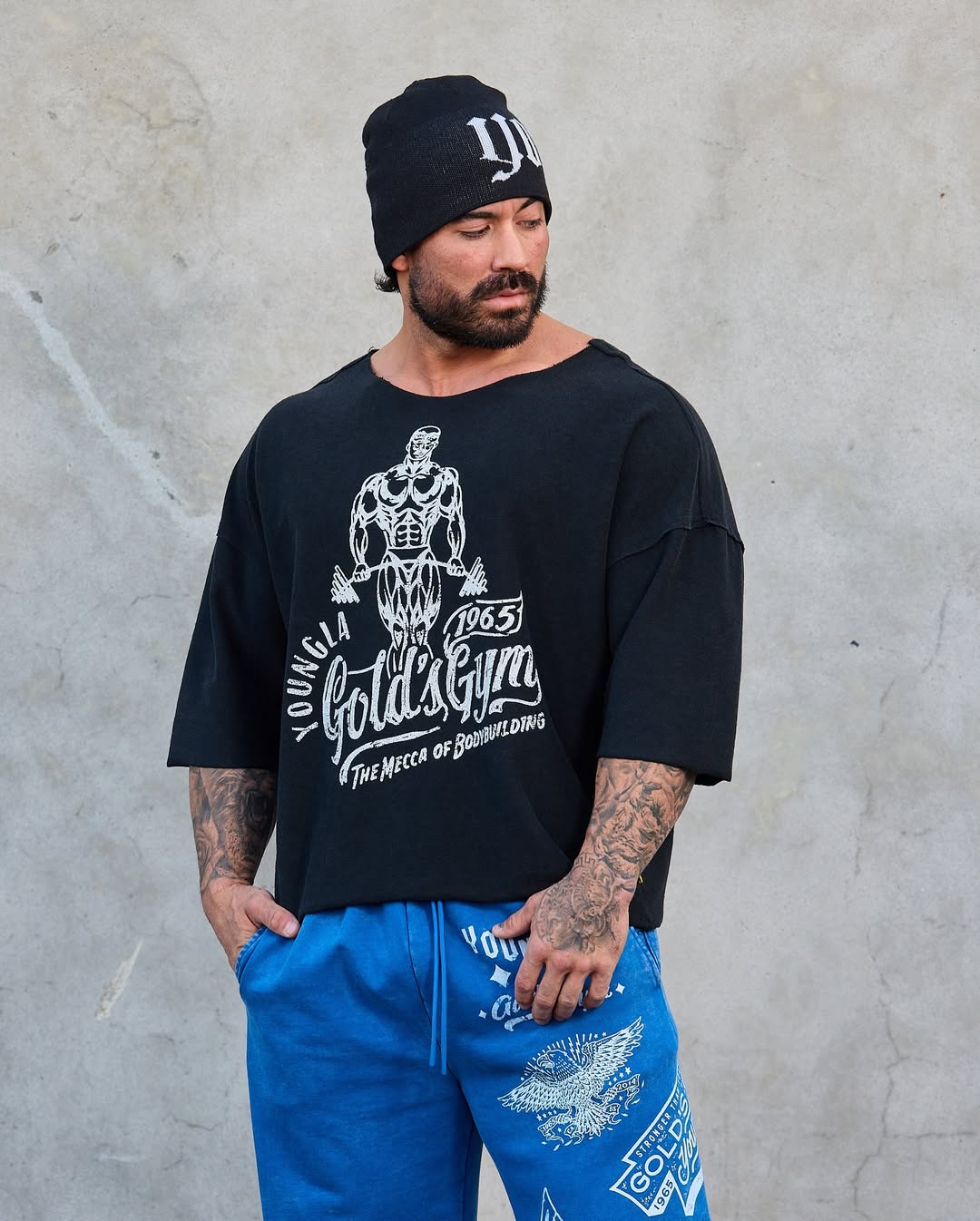 5021 - Gold's Gym Wide Neck Terry Tee - Última pieza en S