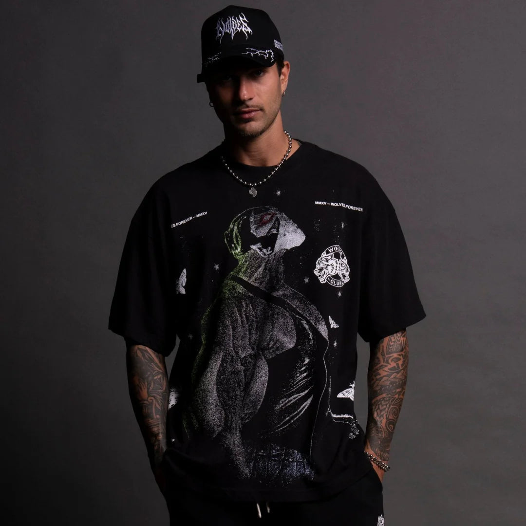 Bane "Side By Side" Oversized Tee in Black