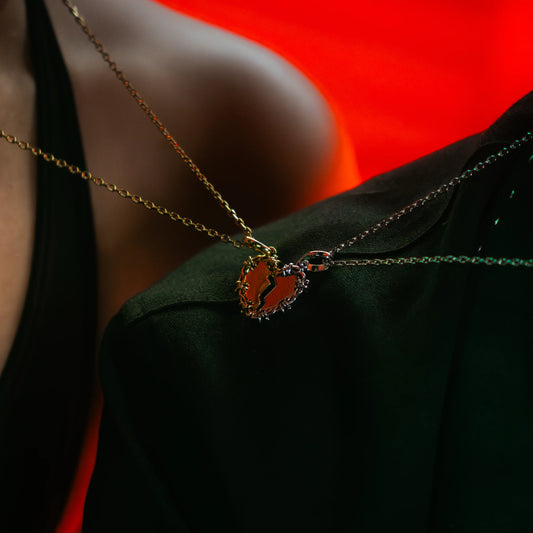 The Split-Heart Pendant | Plateado / Dorado RG1042