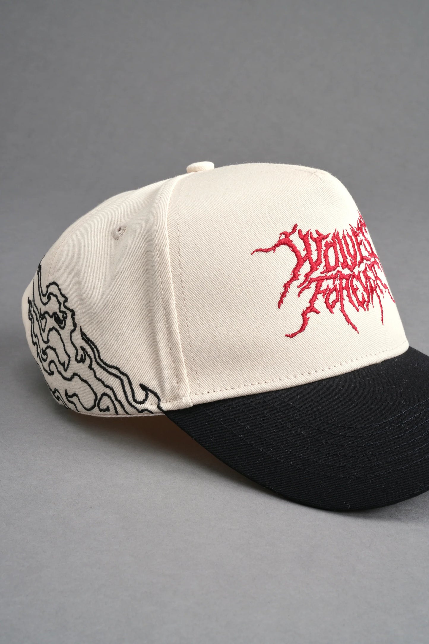 Forged From Iron 5 Panel Hat in Cream/Black