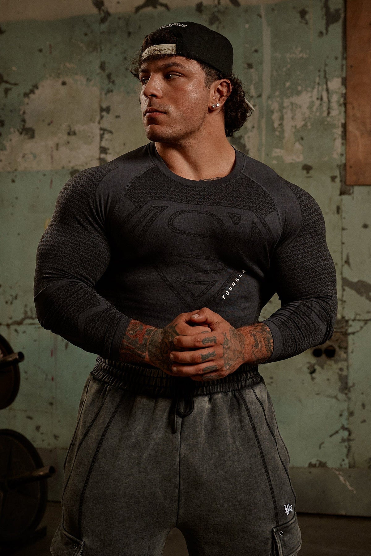 8066 - Superman Compression Longsleeve | Charcoal