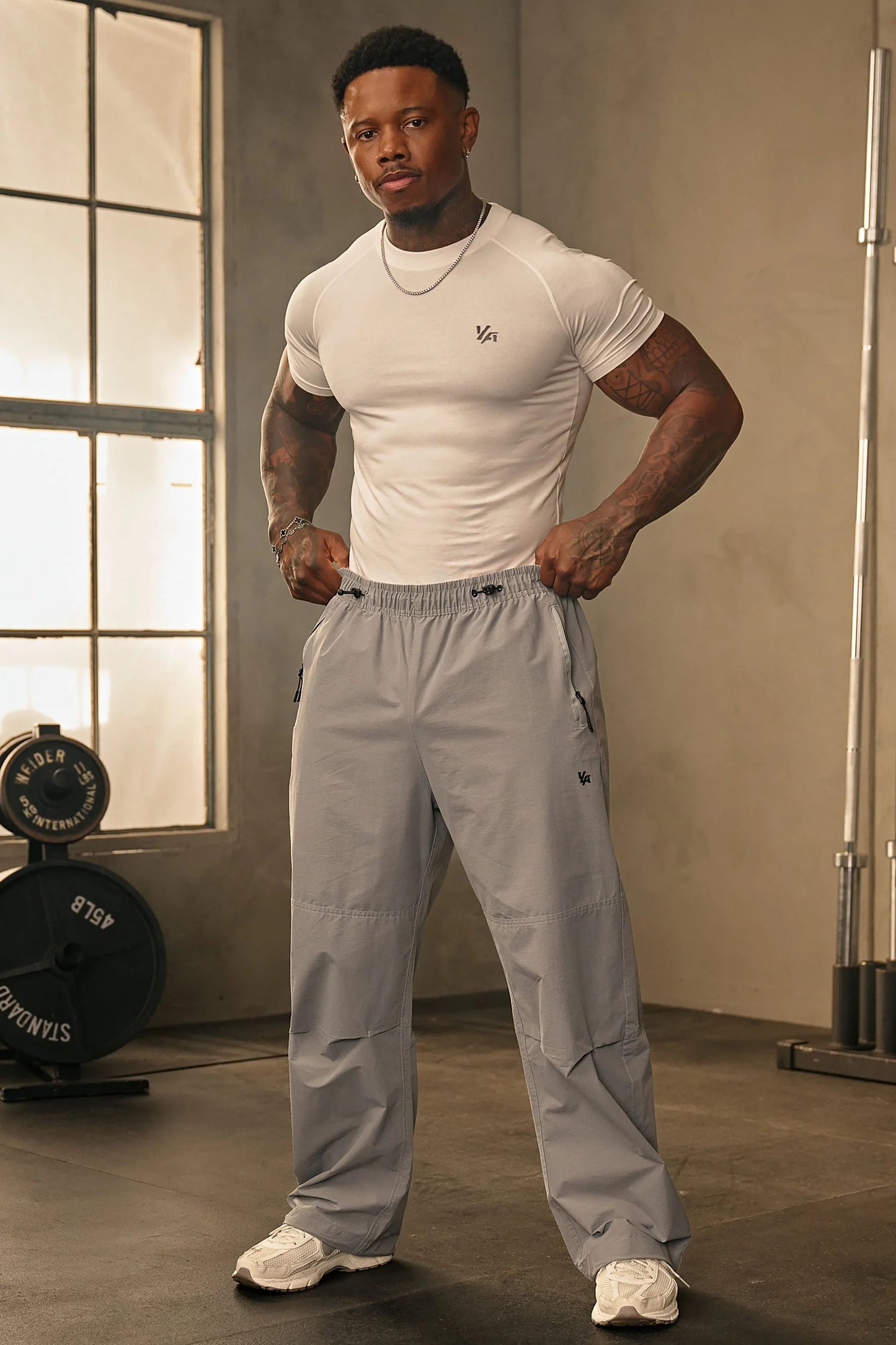 2085 - Washed Training Pants | Light Grey