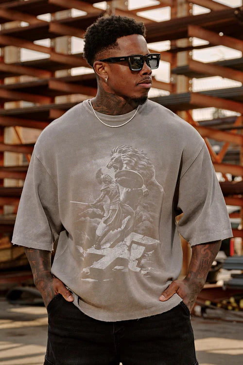 4122 - Gladiator Tees | Light Grey Wash - Última pieza en L