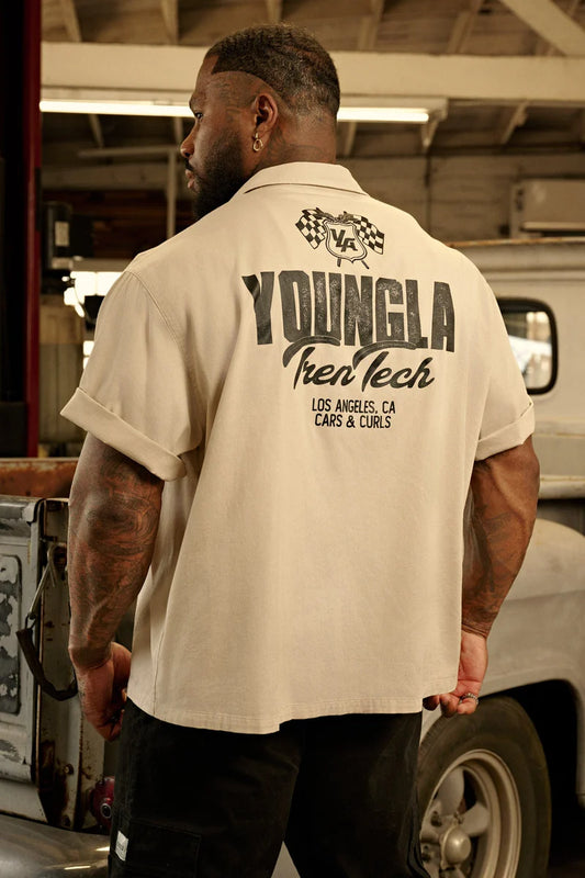 4179 - Cars & Curls - Mechanic Shirts - Off White