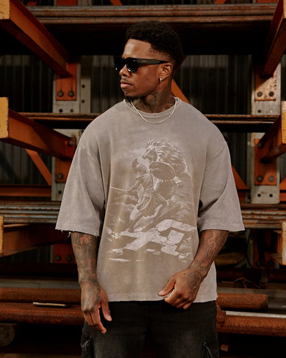 4122 - Gladiator Tees | Light Grey Wash - Última pieza en L