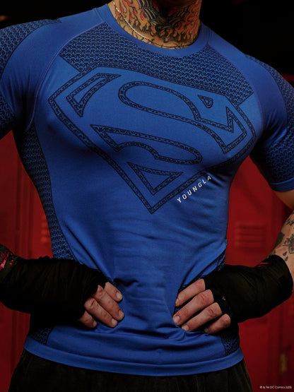 4117 - Superman Compression Tees - AZUL