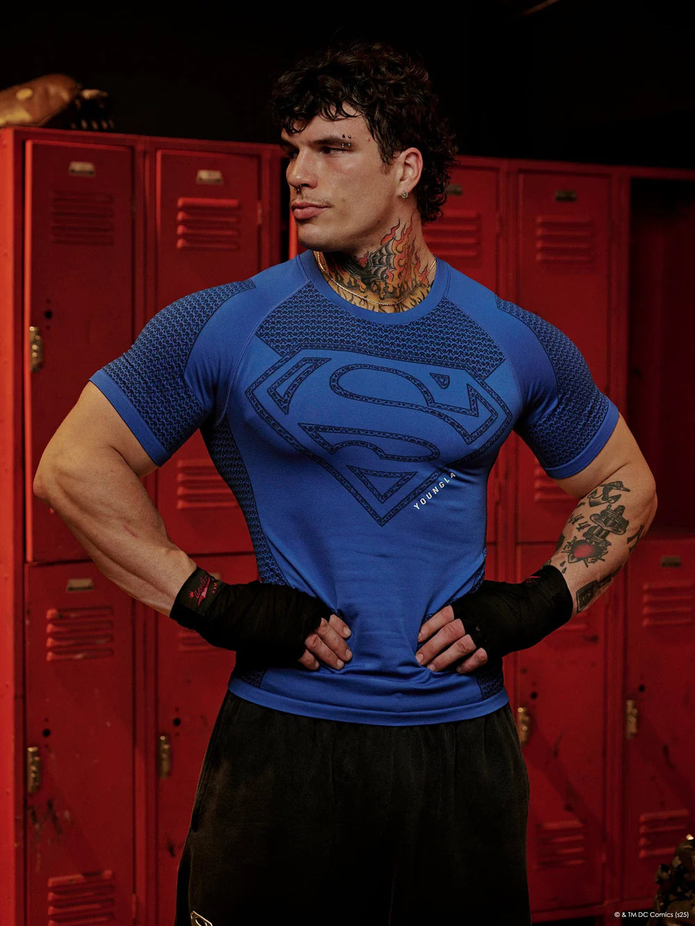 4117 - Superman Compression Tees - AZUL
