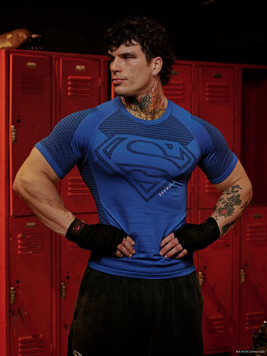 4117 - Superman Compression Tees - AZUL