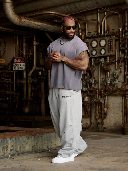 3056 - Drop Shoulder Cut-Offs | Grey Wash