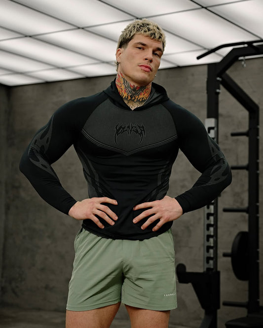 8062 - Warrior Compression Hoodies - Negro