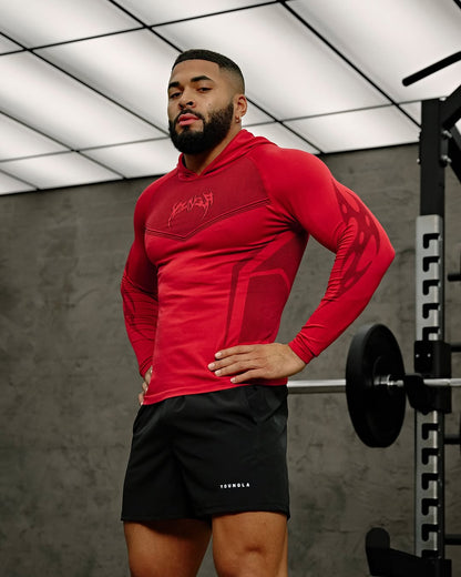 8062 - Warrior Compression Hoodies - Rojo