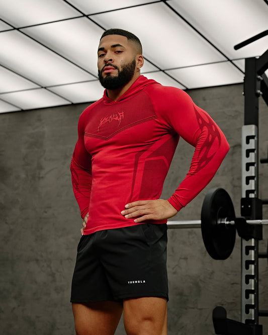 8062 - Warrior Compression Hoodies - Rojo