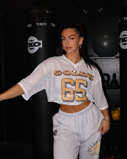 4078 - Golds Gym Jersey - White - Última pieza en S