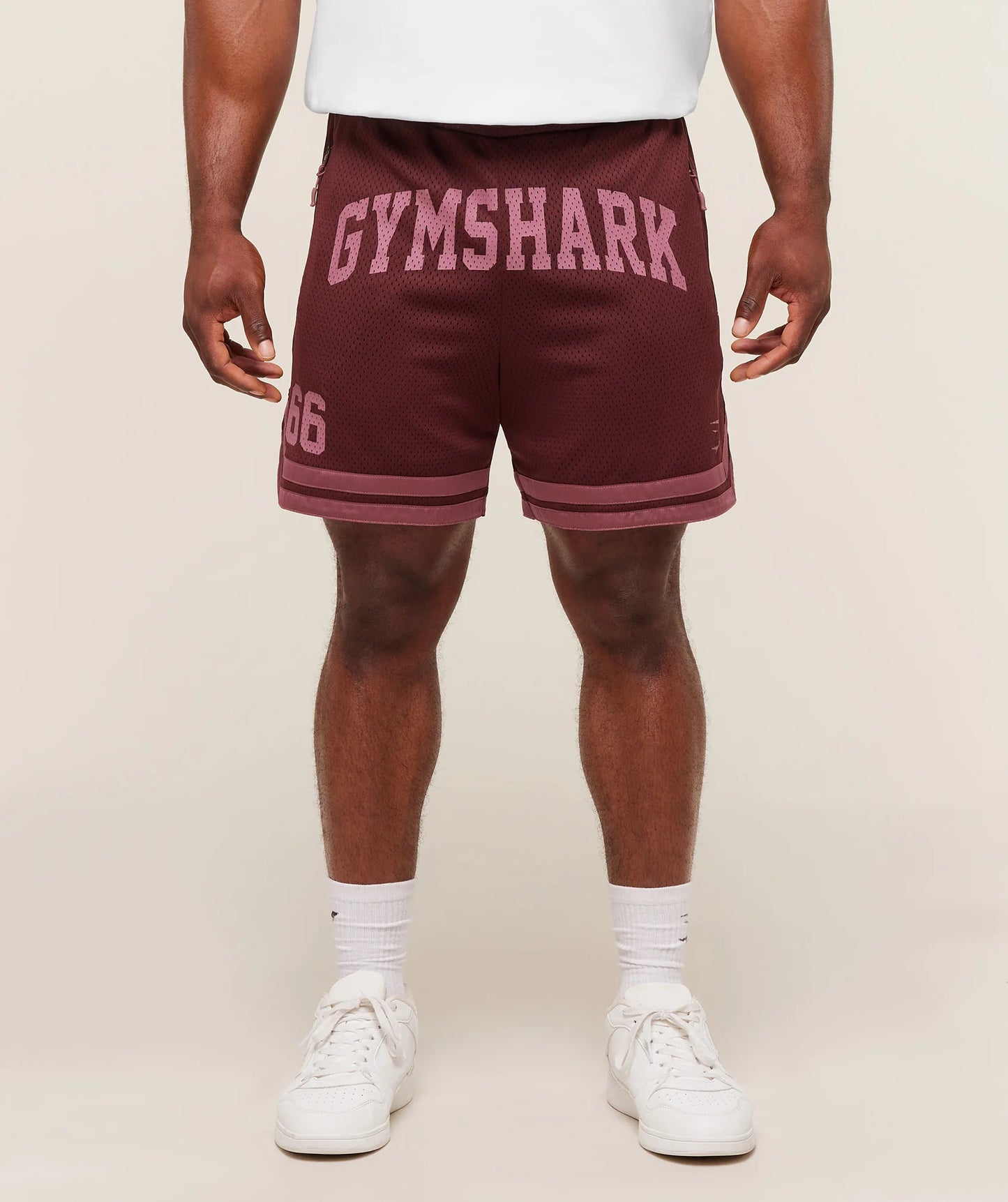 Campus Mesh Shorts | Rich Maroon/Reset Pink