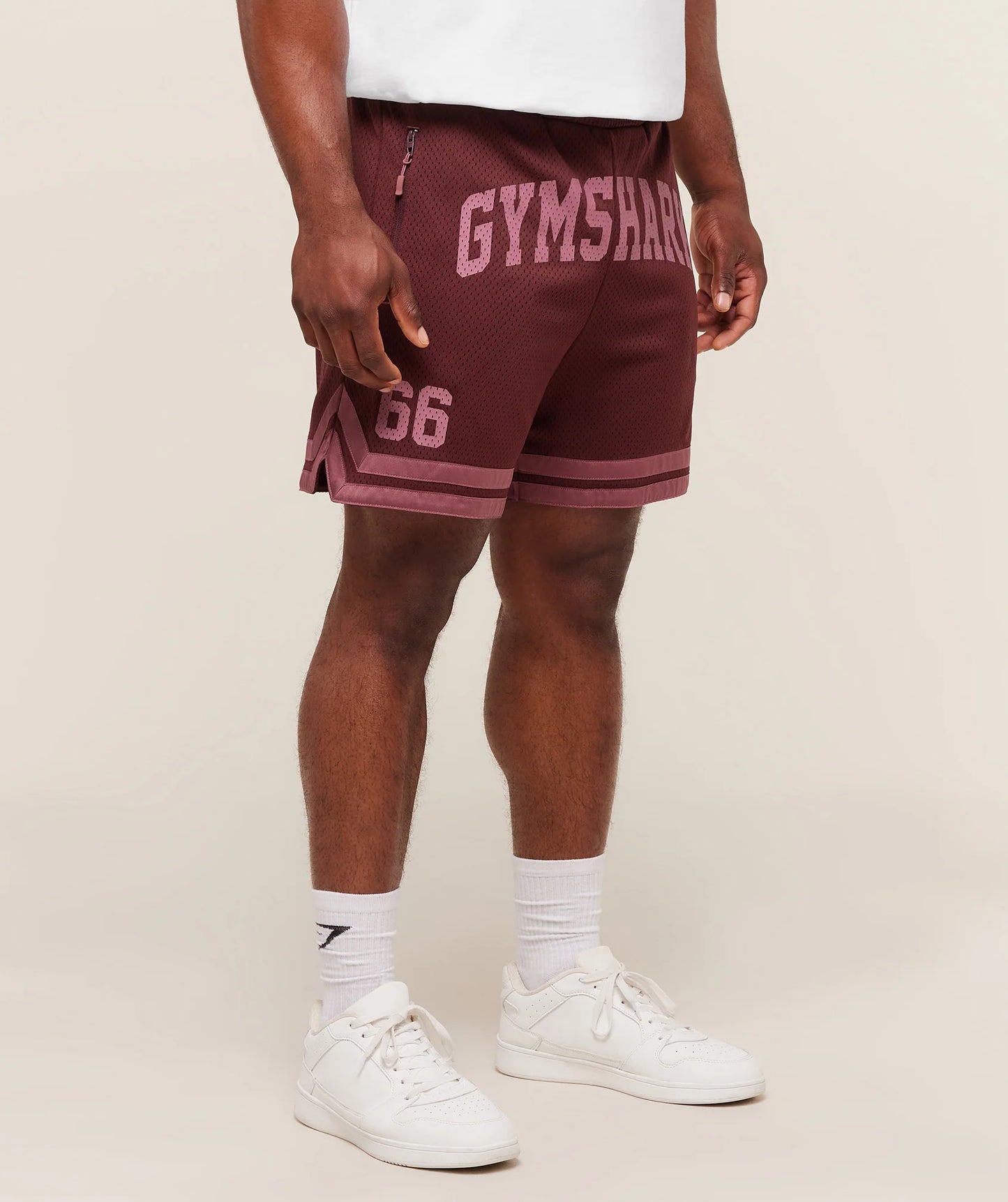 Campus Mesh Shorts | Rich Maroon/Reset Pink