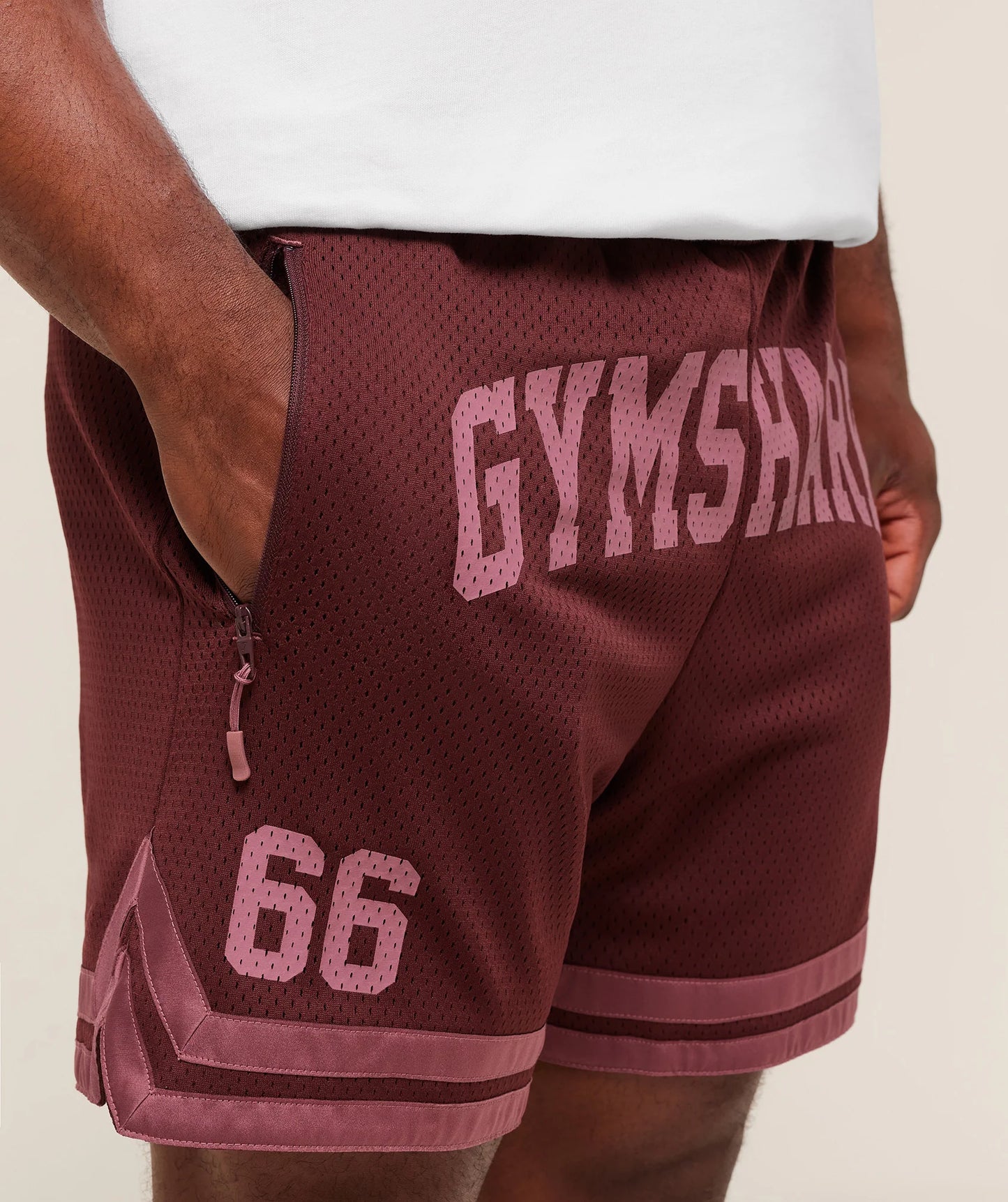 Campus Mesh Shorts | Rich Maroon/Reset Pink