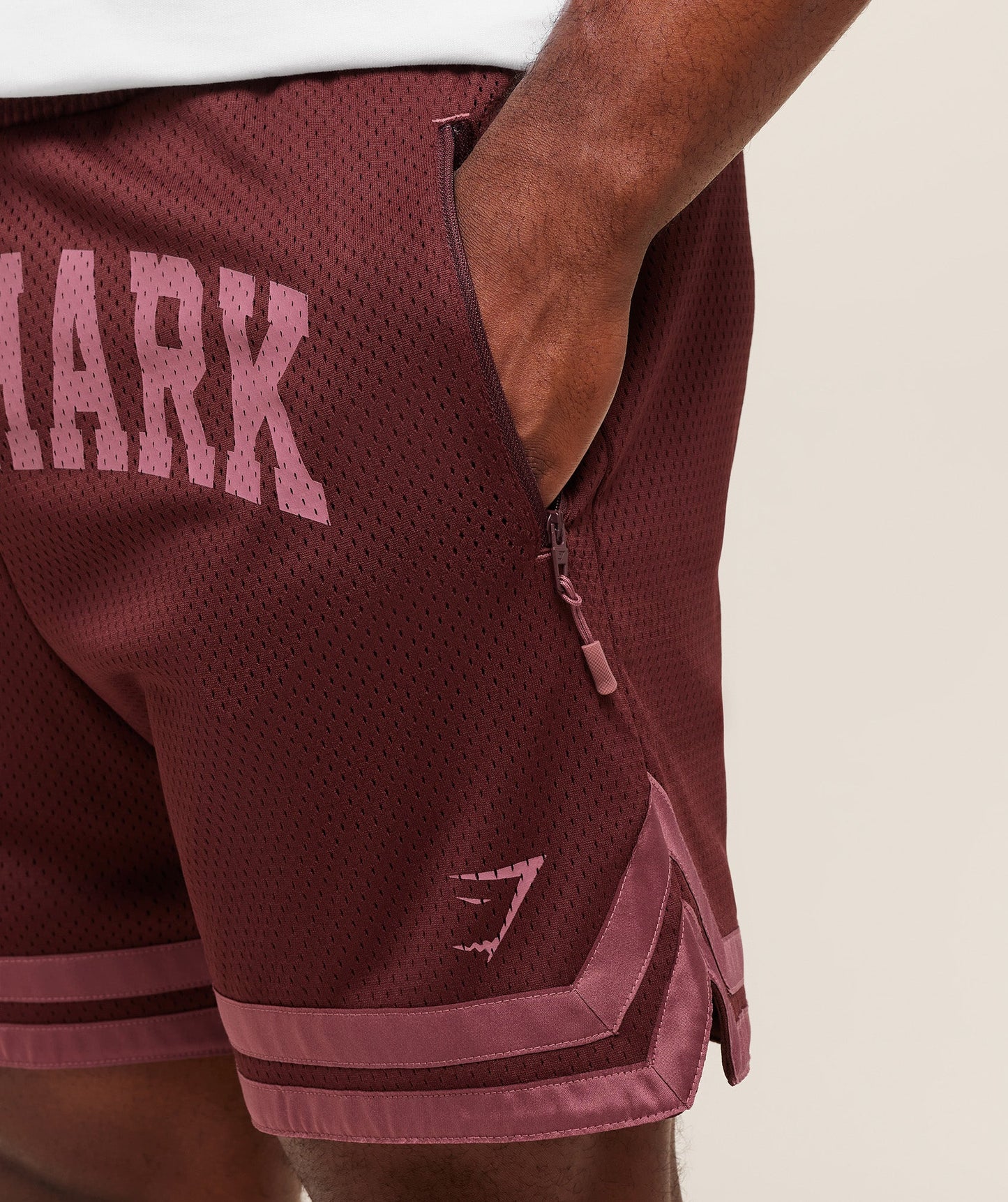 Campus Mesh Shorts | Rich Maroon/Reset Pink