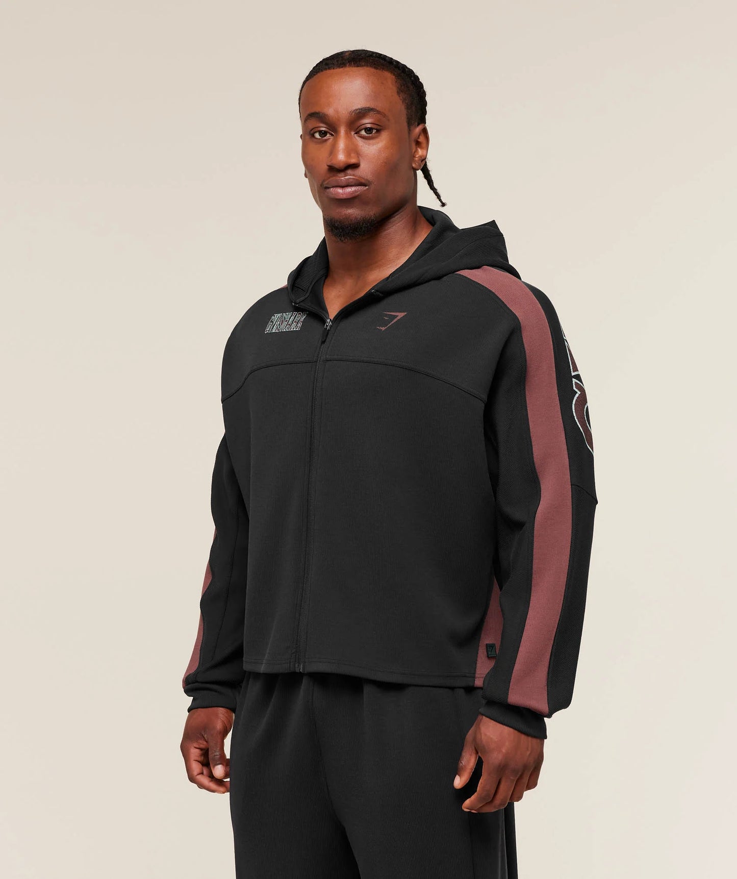 Bodybuilding Zip Up Hoodie | GS Black/GS Burgundy Brown