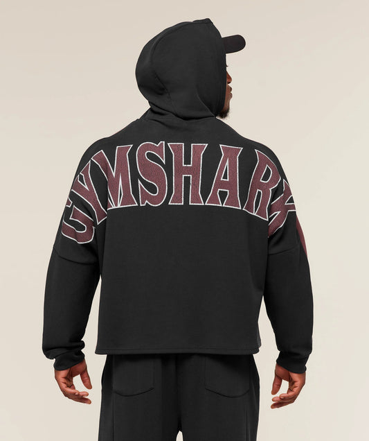 Bodybuilding Zip Up Hoodie | GS Black/GS Burgundy Brown