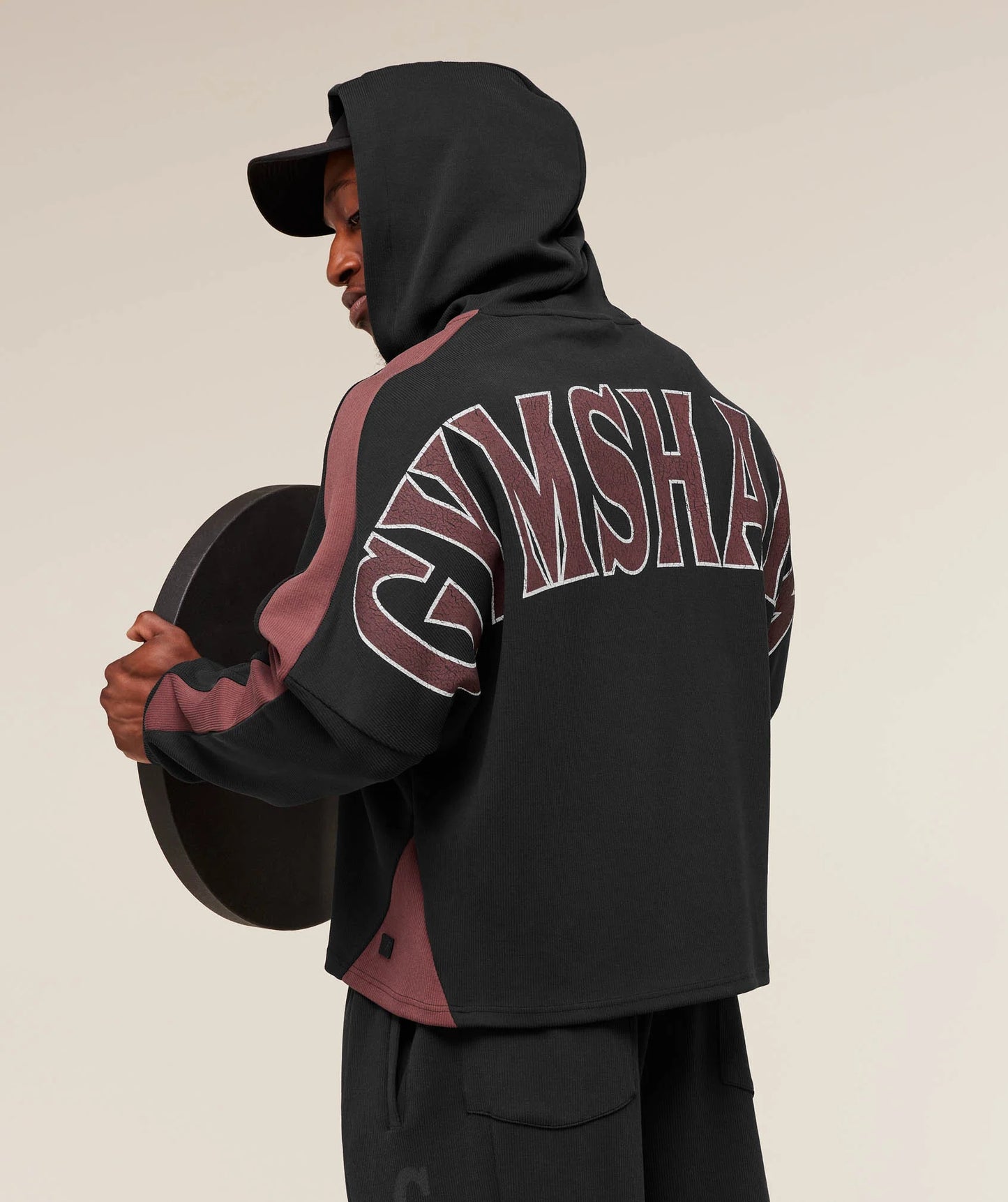 Bodybuilding Zip Up Hoodie | GS Black/GS Burgundy Brown