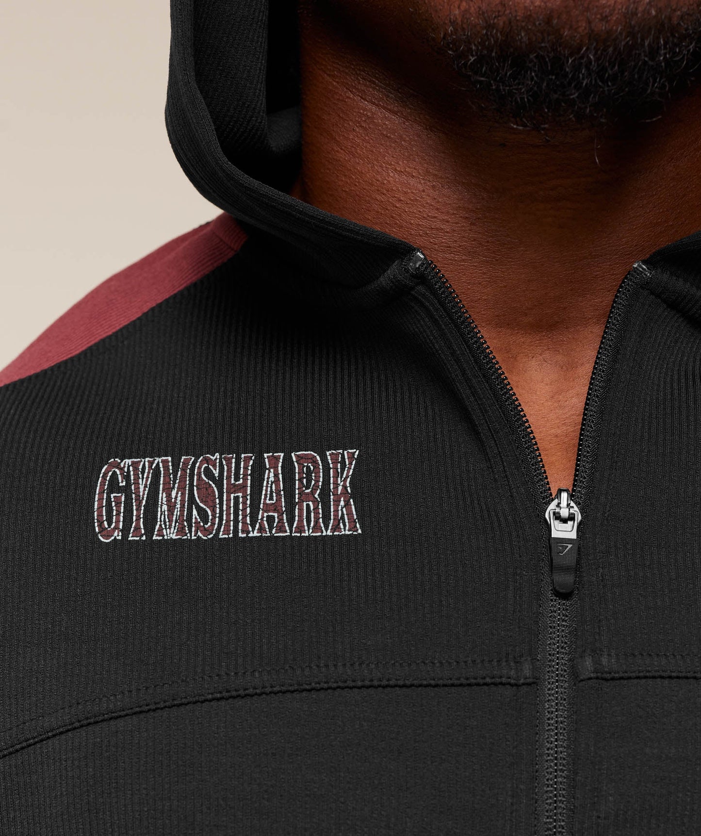 Bodybuilding Zip Up Hoodie | GS Black/GS Burgundy Brown