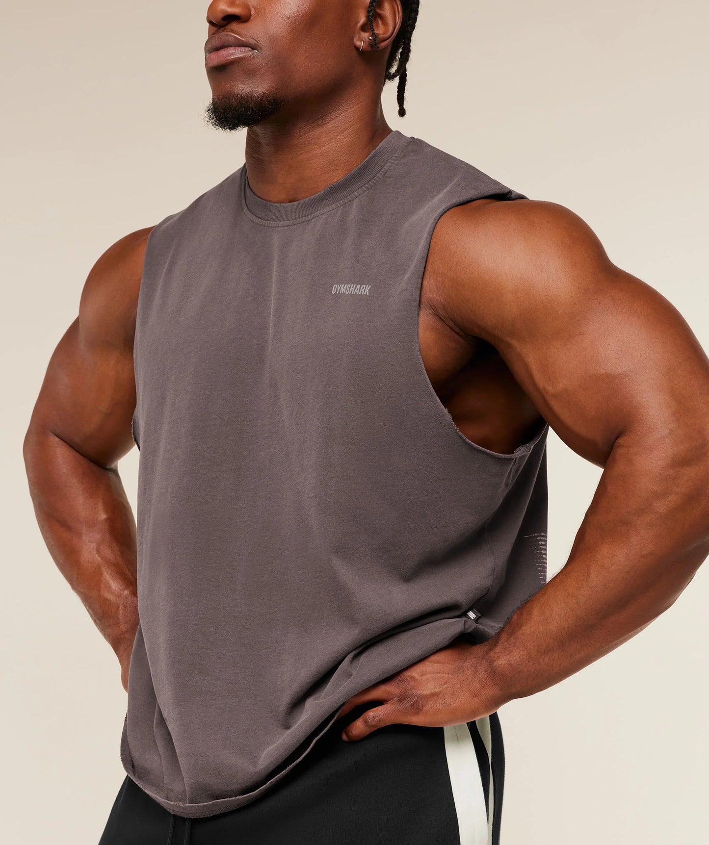 Gymshark x CBUM Washed Sleeveless T-Shirt | Greyed Purple