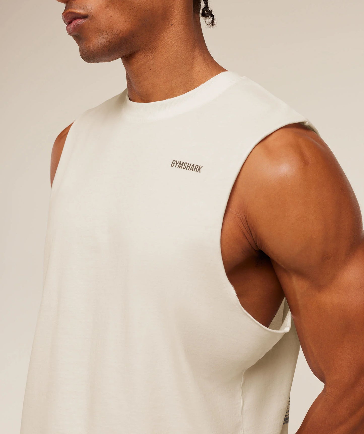 Gymshark x CBUM Washed Sleeveless T-Shirt | Soft White