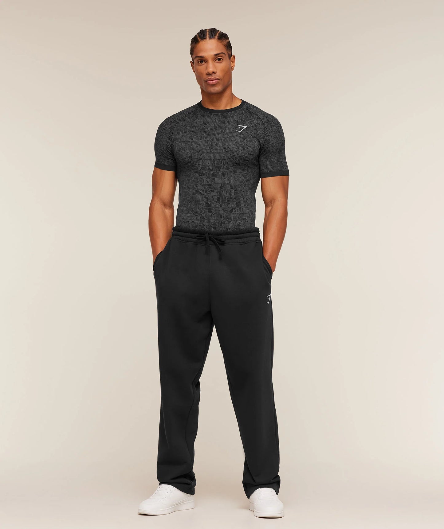 Geo Seamless Grid T-Shirt | Black/Smokey Grey