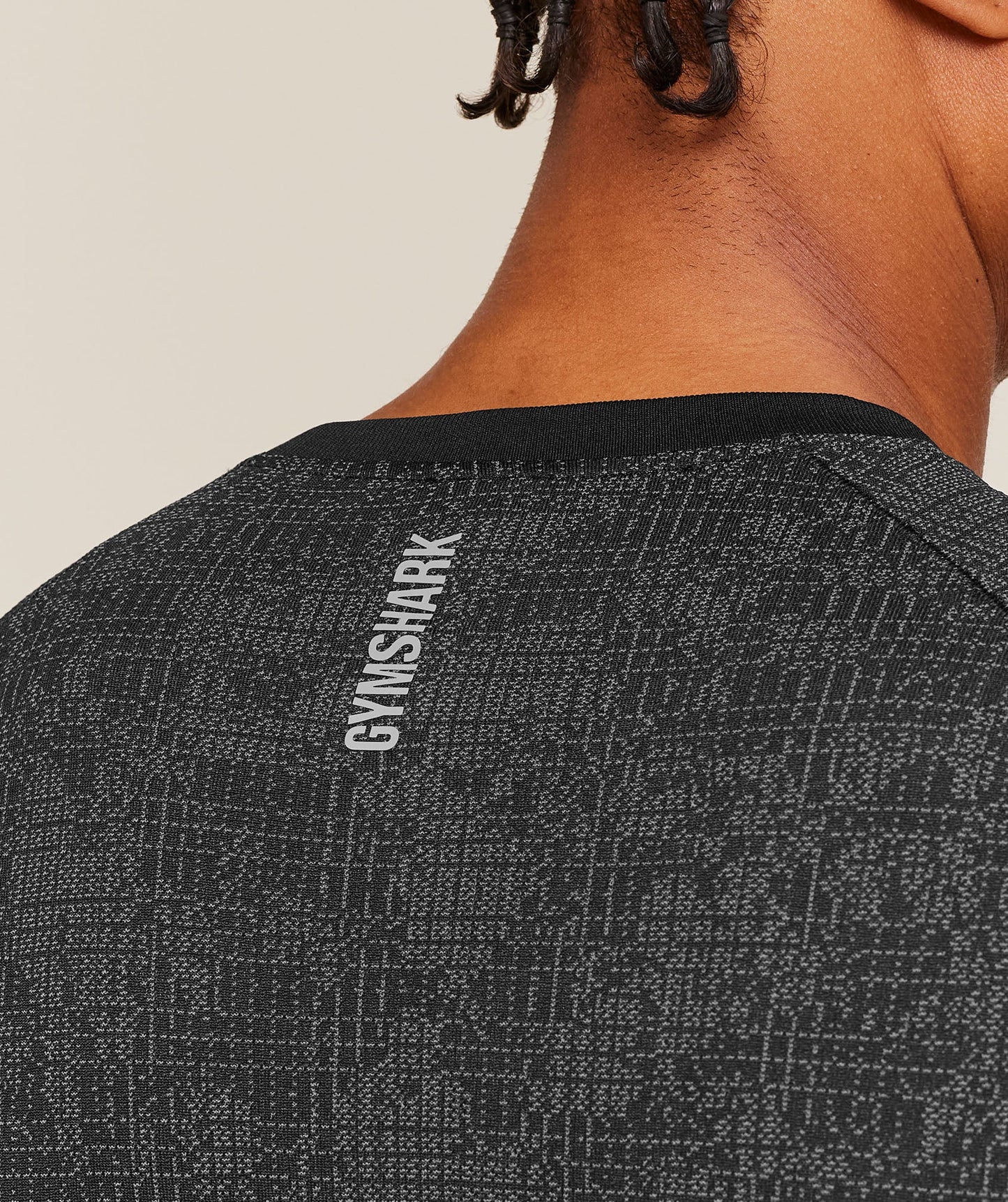 Geo Seamless Grid T-Shirt | Black/Smokey Grey