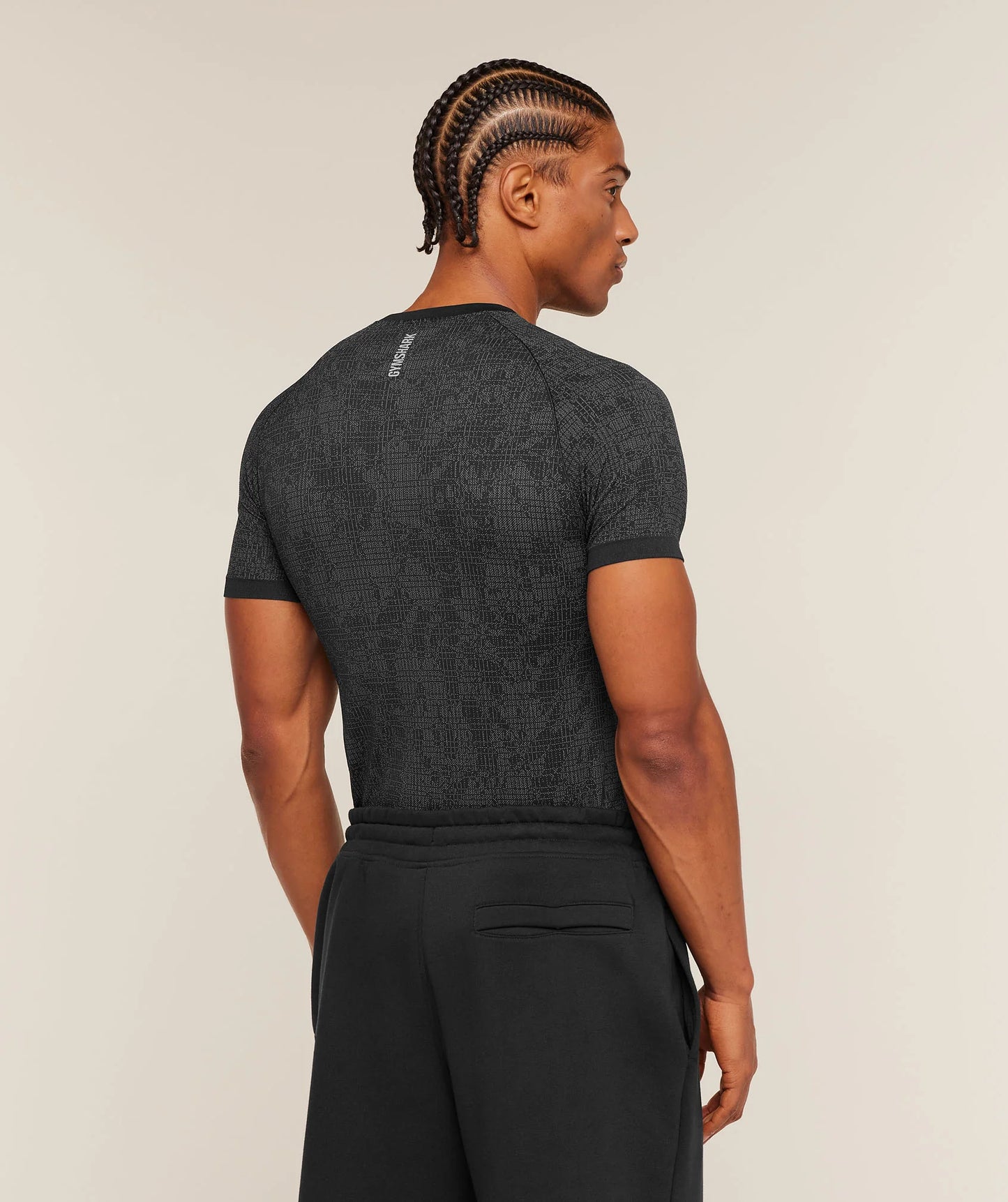 Geo Seamless Grid T-Shirt | Black/Smokey Grey
