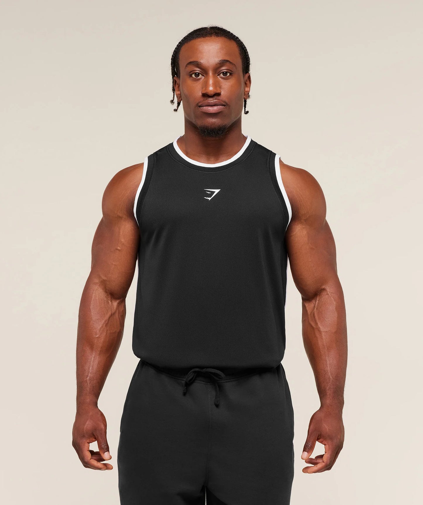 Graphic Basketball Mesh Tank | Black