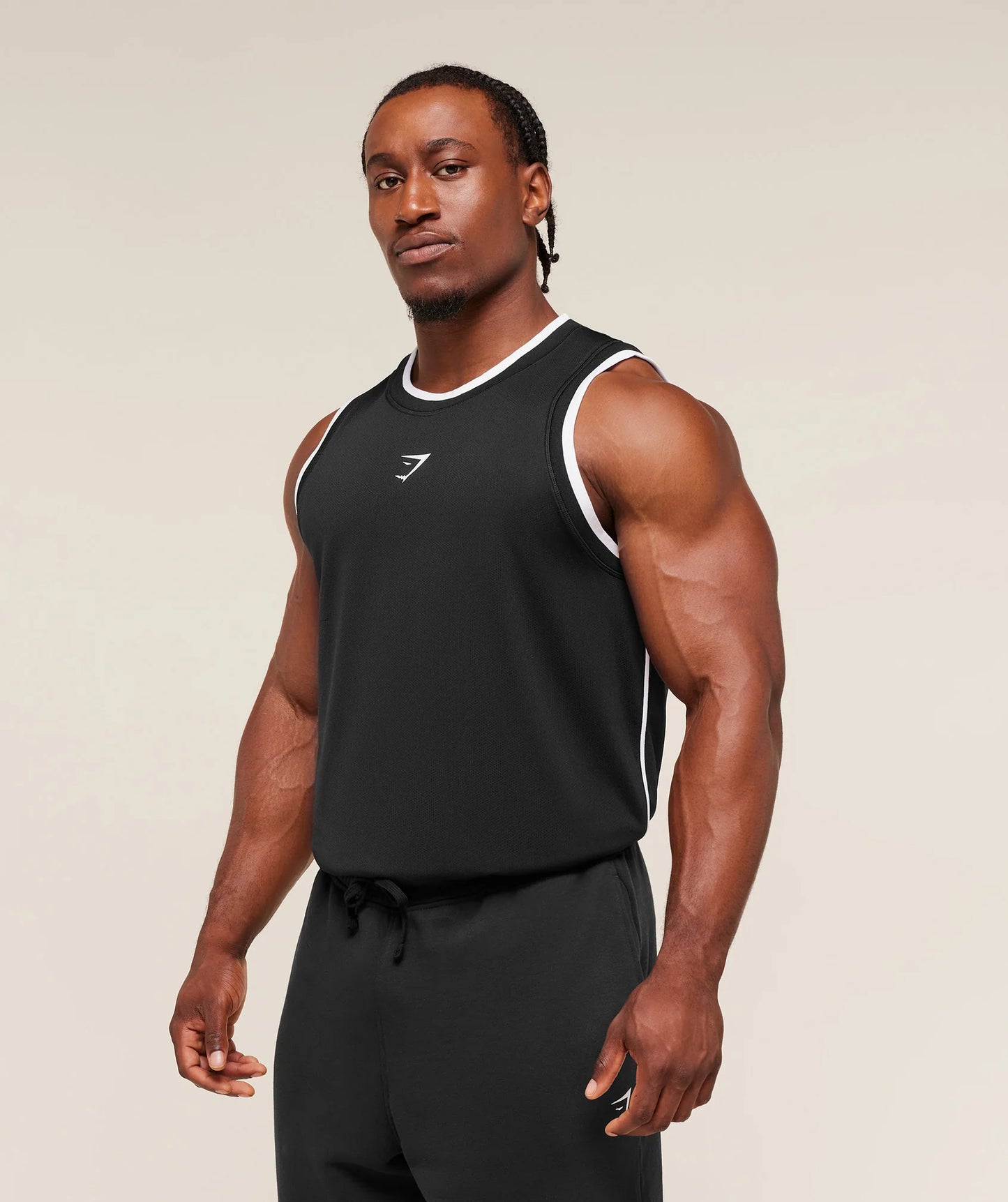 Graphic Basketball Mesh Tank | Black