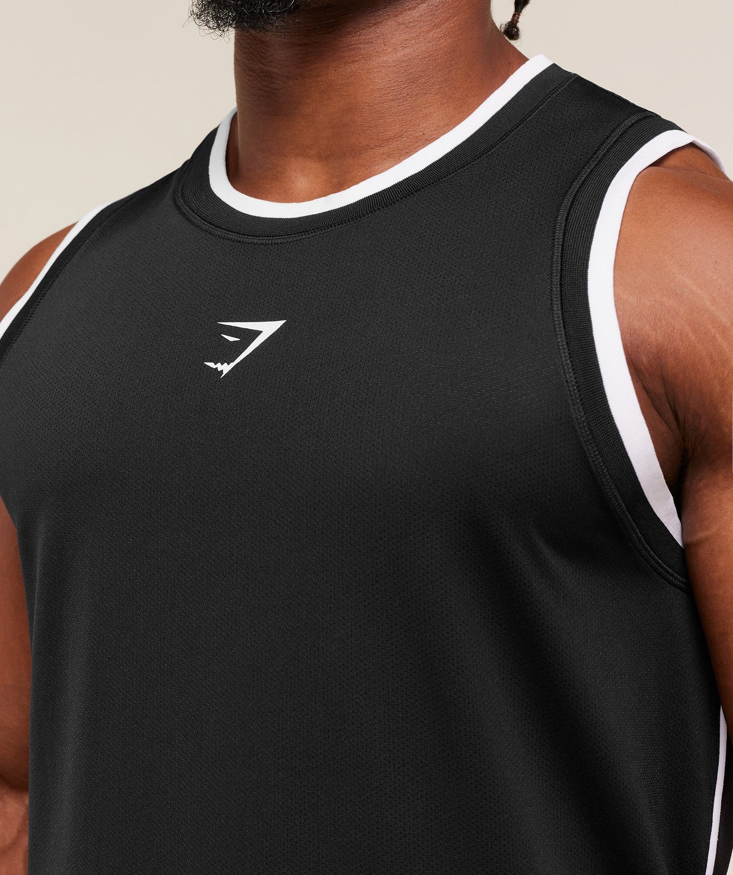 Graphic Basketball Mesh Tank | Black