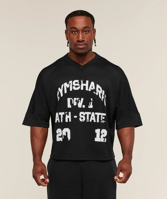 Graphic Mesh Oversized T-Shirt | Black