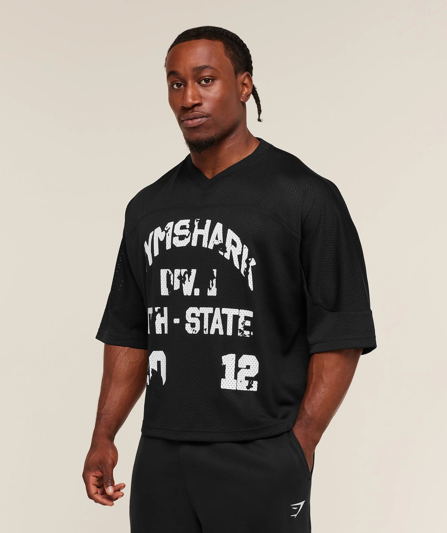 Graphic Mesh Oversized T-Shirt | Black