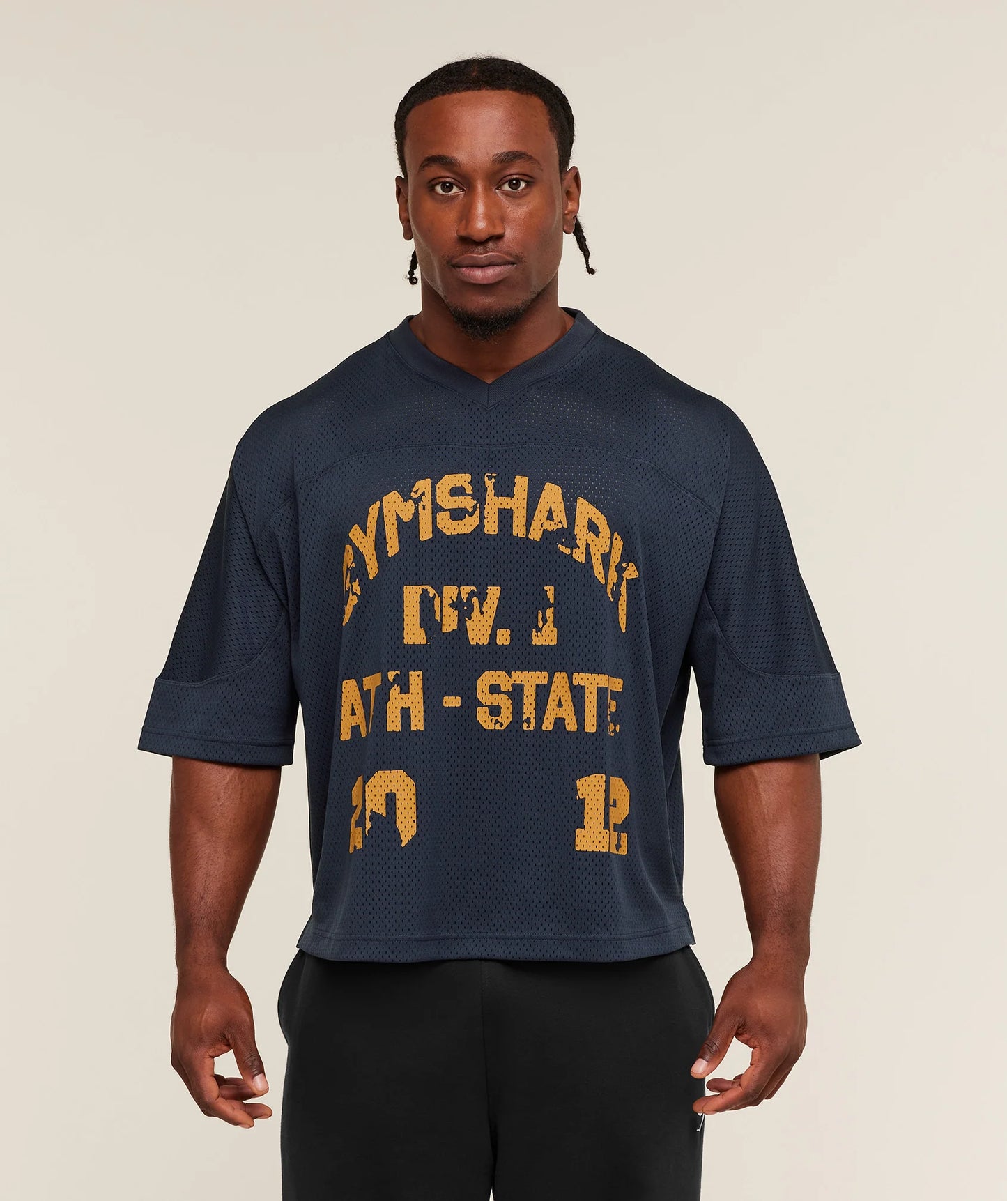 Graphic Mesh Oversized T-Shirt | Heavy Blue
